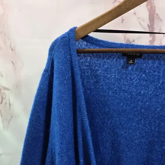 Torrid Sweater Womens 3 3X Blue Vegan Cashmere Surplice V Plunge Faux Wrap - Picture 2 of 13